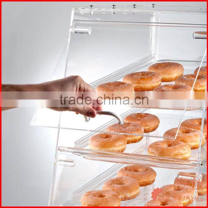 Two Tier Acrylic Display Case with Front Drawers bakery display case