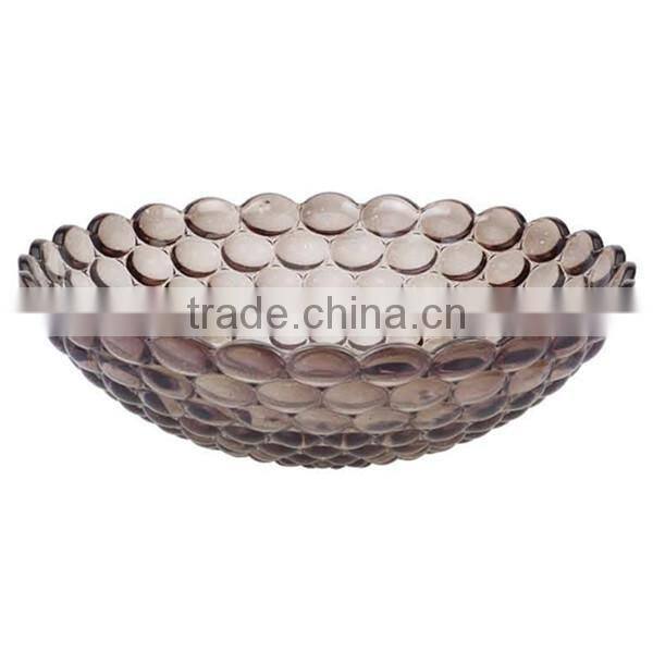 Factory price glas fruit bowl/ art glass bowl/ decorative hotel glass plate/ high quality hotel fruit/ salad /candy plate BHL-P7