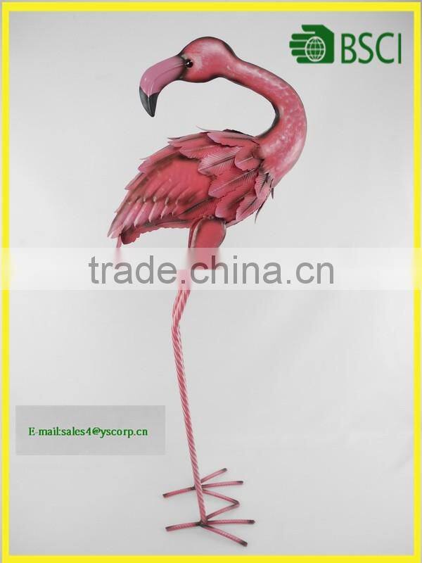 Metal Material and Ornaments Type home and garden decoration Pink Flamingo for Graden yard lawn Bird animal art decoration