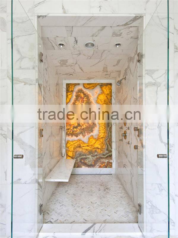 Fashionable home design natural stone white polished marble tiles