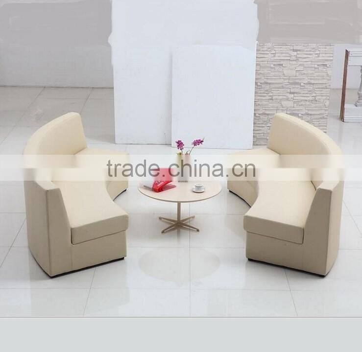 beige PU leather fabric round modeling lobby sofa set custom restaurant hotel modern big sofa furniture