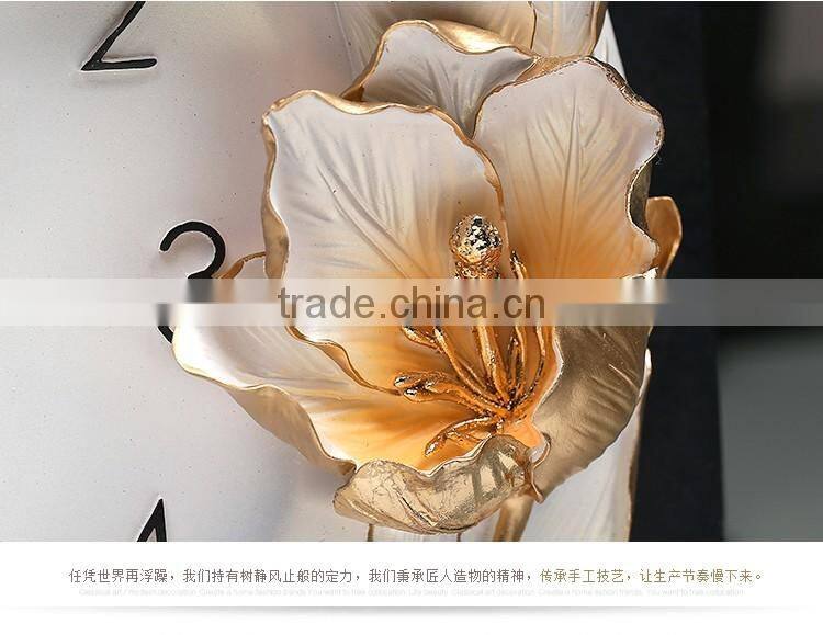 M0010 Momoda Living room Creative modern fancy elegant 3D flower wall clock Quiet quiet quartz decoration large wall clock