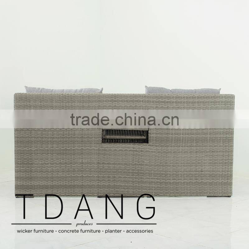 Madison Outdoor Wicker Loveseat with Ottoman