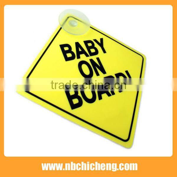 Plastic Safety Warning sign board with Suction Cup