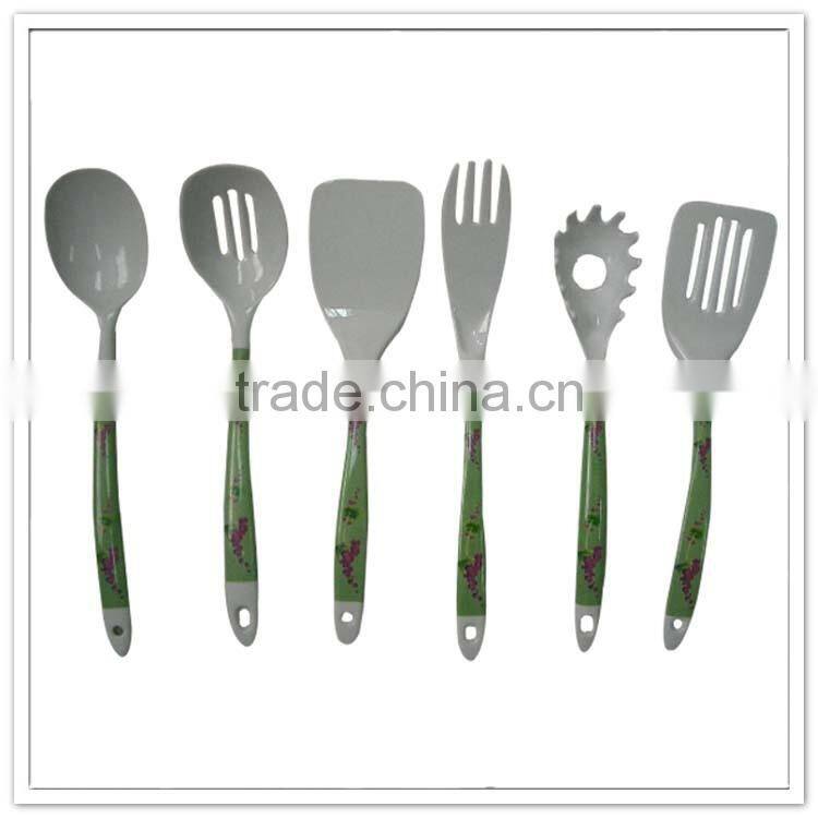 Kitchen cooking utensils set, printing OEM 6 pieces kitchen utensils