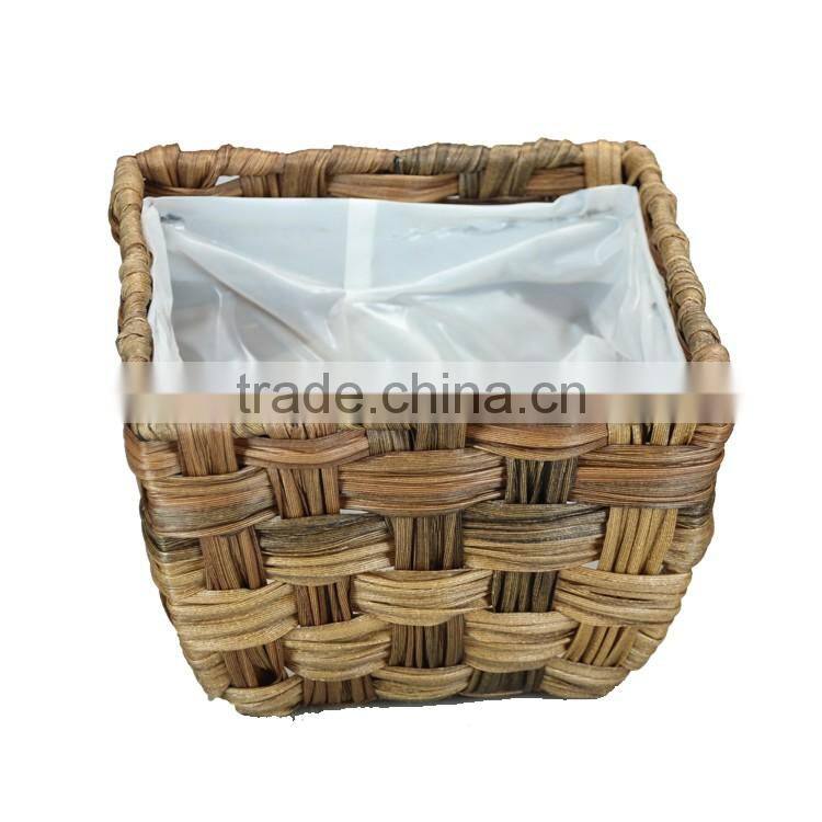 Square Hand Woven Imitation Water Hyacinth Tray/Storage