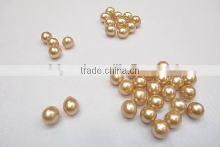 10-11 mm golden raindrop freshwater pearl beads