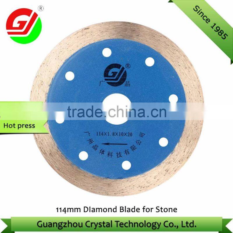 Stone Cutting Saw Blade Long Cutting Life 114mm Continuous Rim Circular Blade