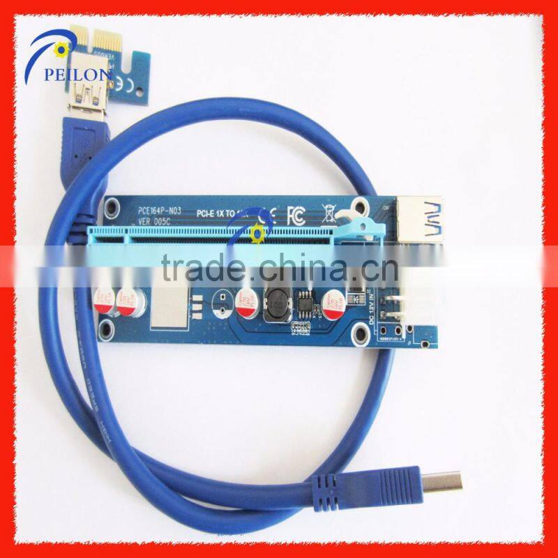 60cm USB 3.0 PCIe X1 TO X16 with power supply cable / PCI-e 1x to 16x Adapter 6PIN PCIE to pci adapter