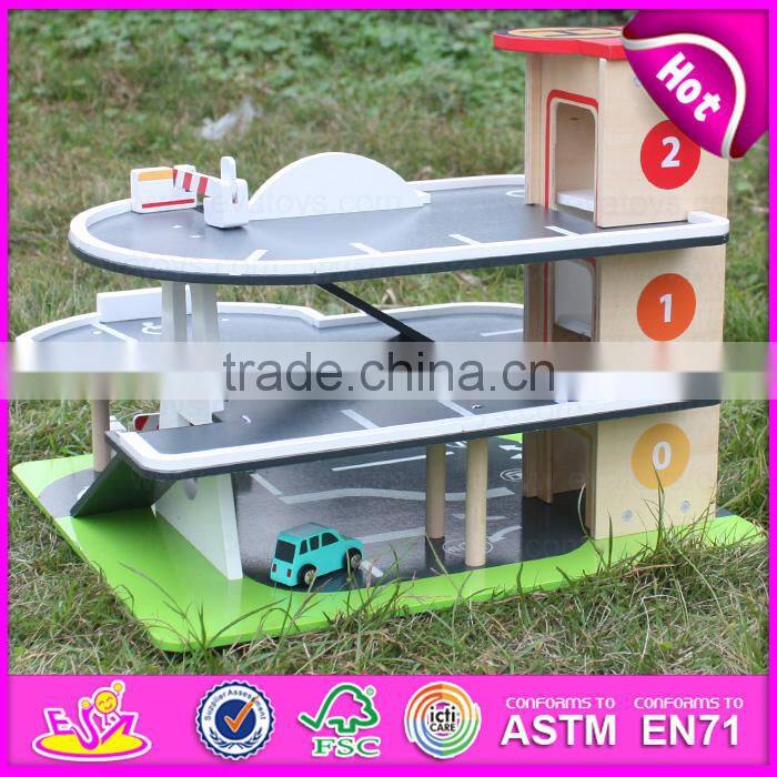 2016 New products funny children wooden toy parking garage for sale W04B040