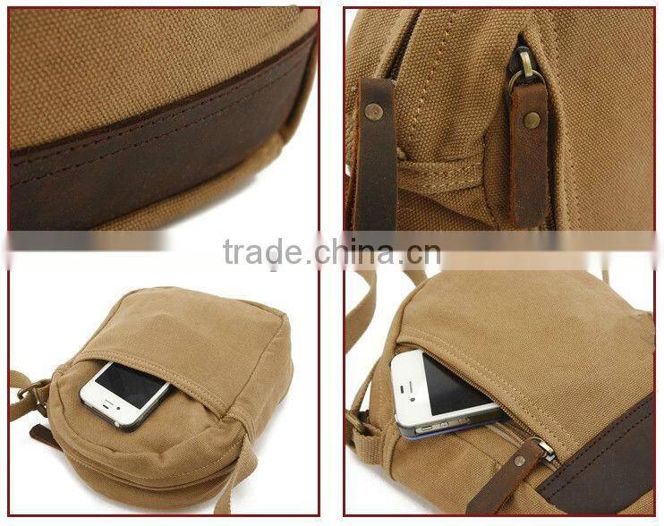 Leisure small canvas shoulder bag for shopping