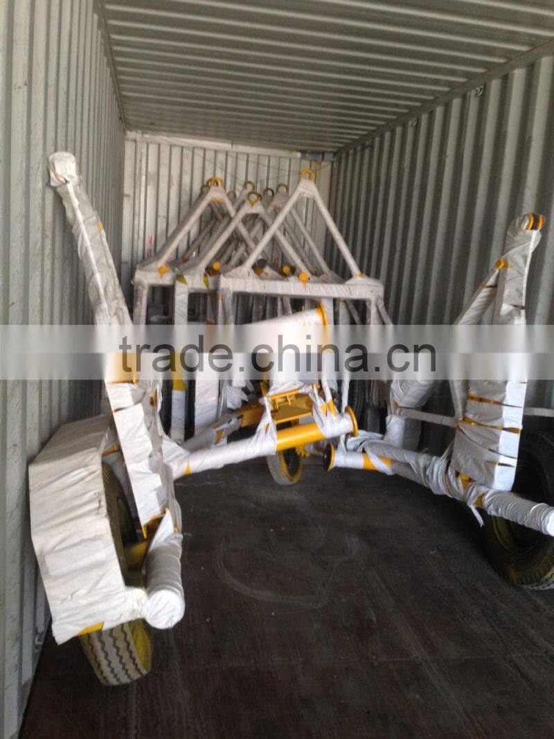 YT-1500 Hydraulic Steel wire rope reel trailer / Stranded Galvanized steel wire drum vehicle