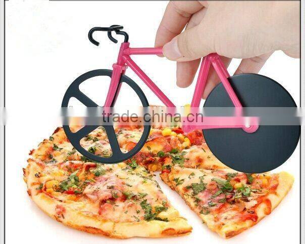 New creative bike pizza cutter kitchen leisure time pizza cutter stainless steel useful multifunction