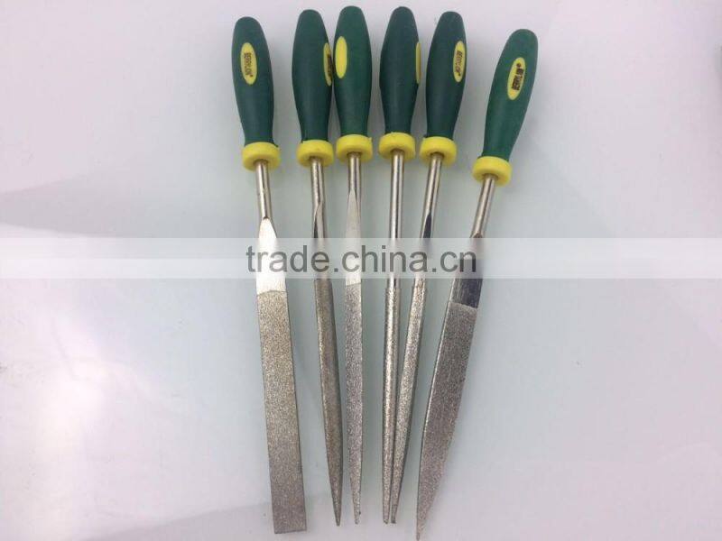 Cheap price 6pcs diamond mixed style file set 5*180mm for sale