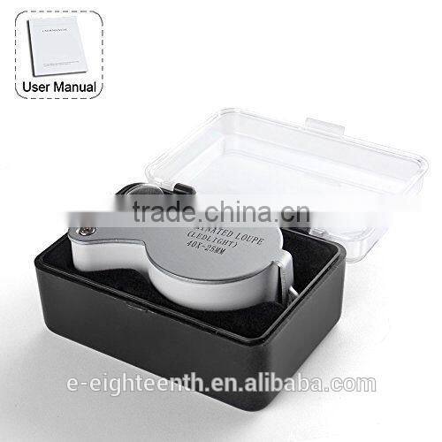 MG21011 Flexzion Illuminated Jeweler Loupe 40X 25 mm Glass Lens Eye Magnifier Magnifying