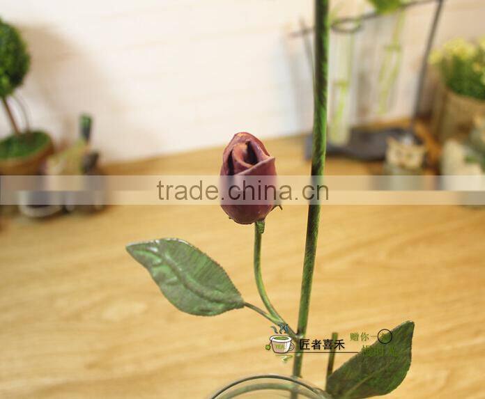 New 2015 wrought metal candle holder wedding candelabra home decoration candle Christmas decoration roses model
