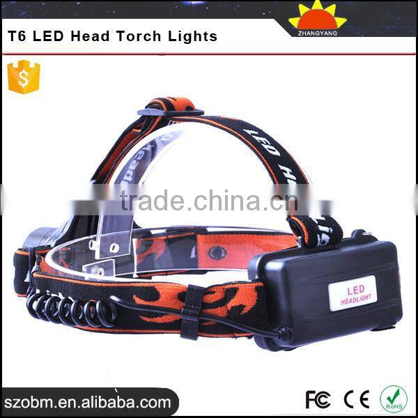 OEM T6 LED 1200Lm 3 Mode Rechargeable Hunting Headlight High Power Headlamp