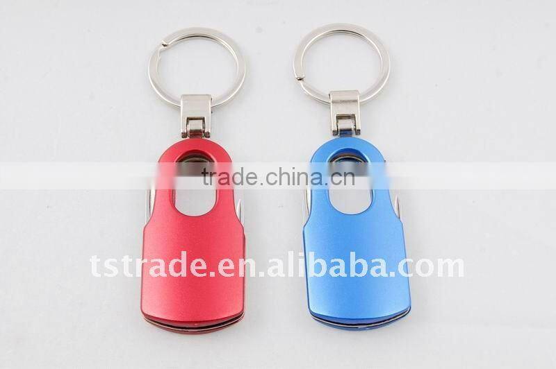 2014 Mini Cute design LED metal utility keychain gift knife K454A