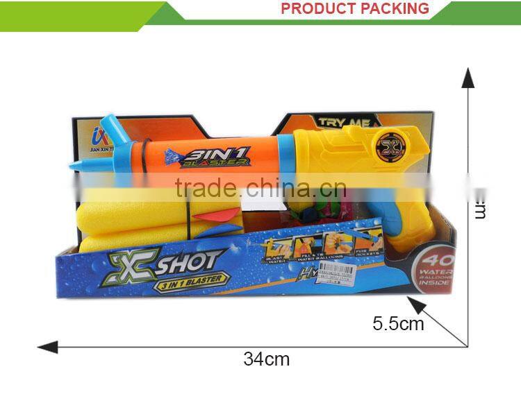 New design 3 in 1 multi-function water cannon shooting toy gun