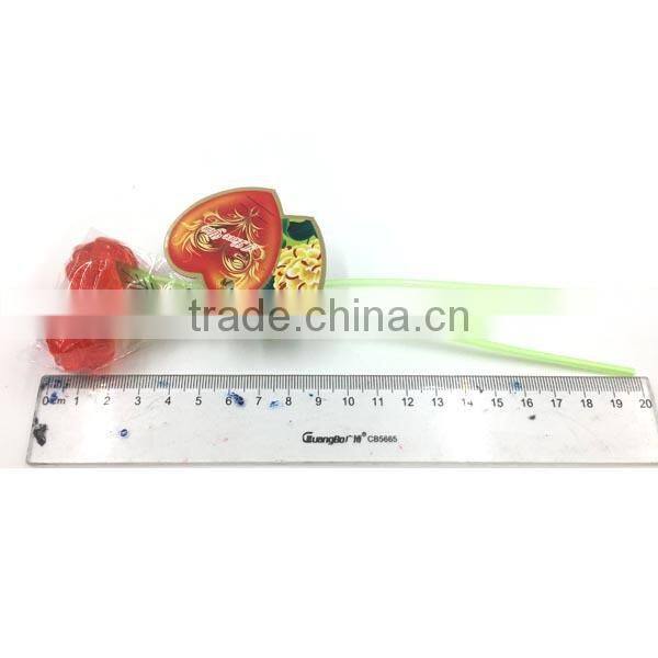 Valentine's Day Rose Flower Lollipop Candy Hard Rose Shaped Candy