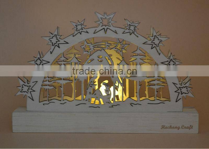 wooden decoration laser engrave with light