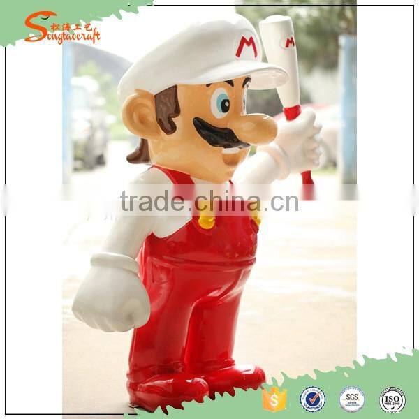 Hand carved large garden artificial Mario statue