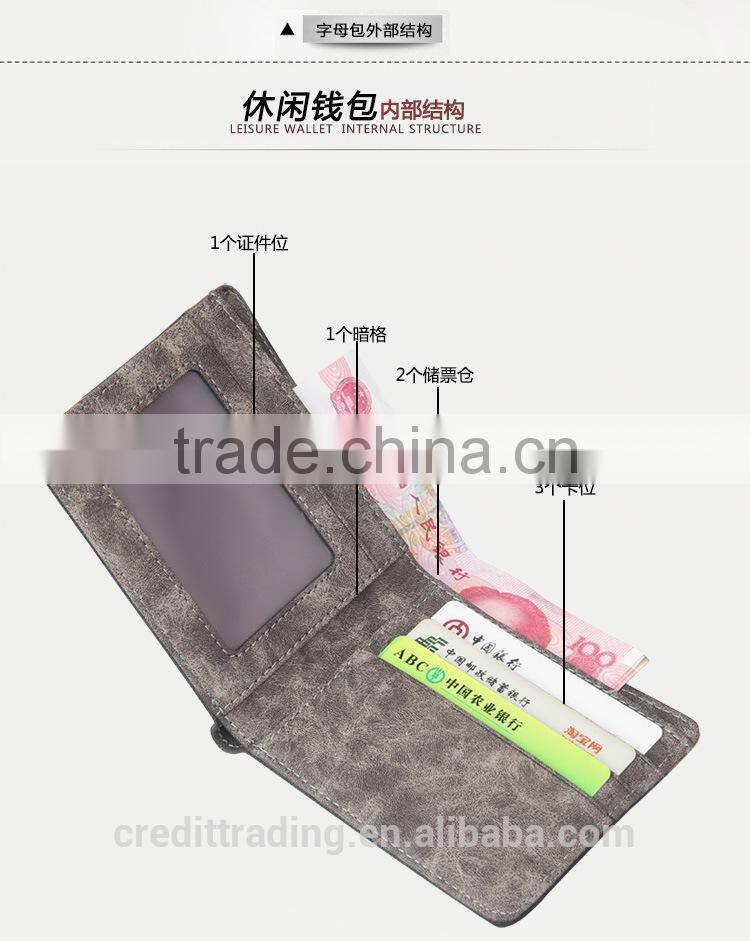 2015 new style canvas men's wallet on sell
