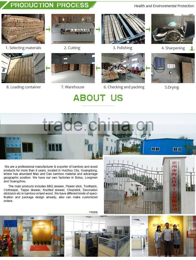 50pcs Bamboo Sticks Food Grade Custom Design BBQ Bamboo Sticks