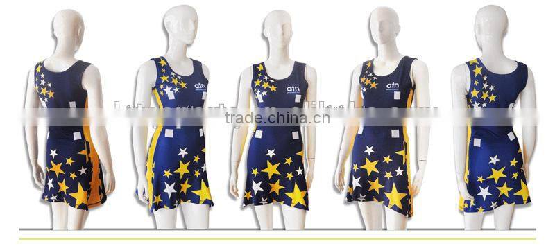 Custom design team sport women netball uniforms, netball dress
