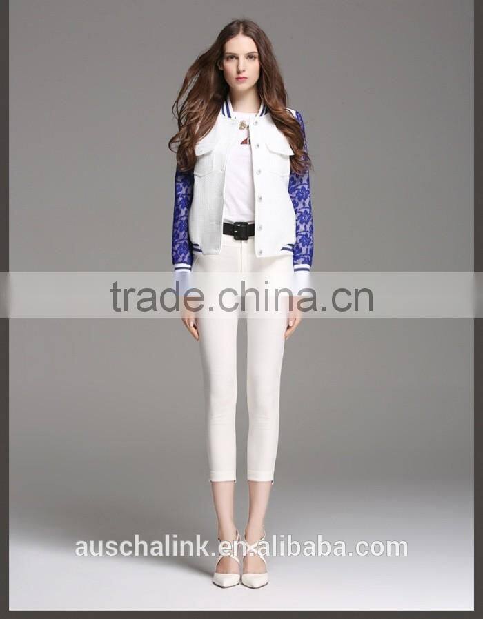 new arrival ladies short style lace sleeve 100% polyester jacket