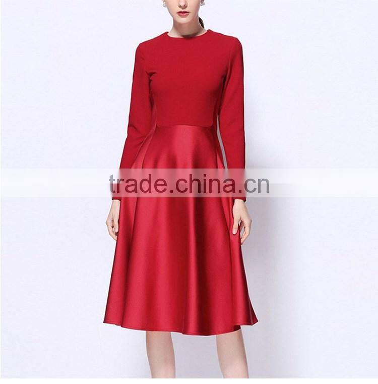 Maxnegio 2017 Fashion Elegant Office Lady Dress Long Sleeve Loose Dress