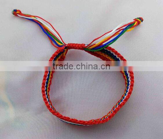 New design rainbow color string braided bracelets hand woven fabric cord bracelets friendship bracelets gifts
