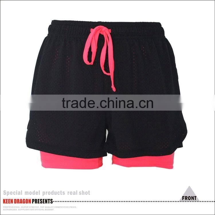 2016 New Style Double Layer Blank Yoga Pants Running shorts
