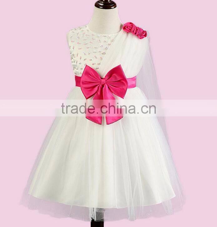 MGOO New Design Flower Girl Dresses Pink Sparkle Chiffon Wedding Party Dresses For Girl Kids birthday Dresses