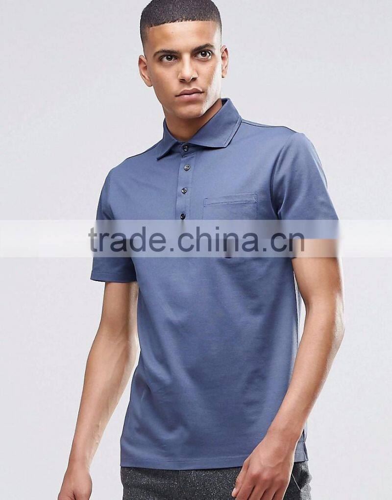 MGOO OEM Factory Casual Summer Plain Side Split 180g 100% Cotton Short Sleeve Mens POLO Shirt With Chest Pocket