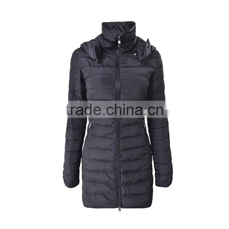 Newest Design Women Leisure Wearing Winter Hoody Padding Long Jacket