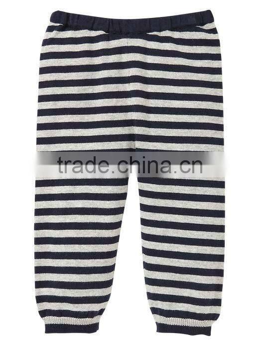 BOYS COTTON STRIPED PANT WITH SOLID WAIST BAND & CUFFS
