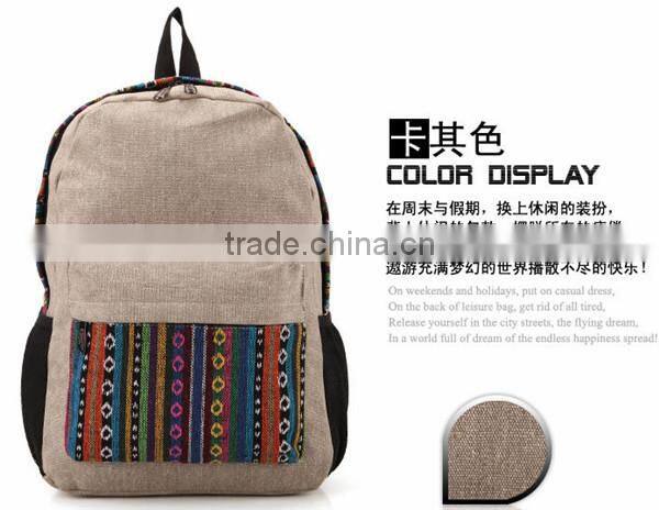 Custom Canvas Korean Style Laptop Backpack Cheap Girls School Backpack Bag