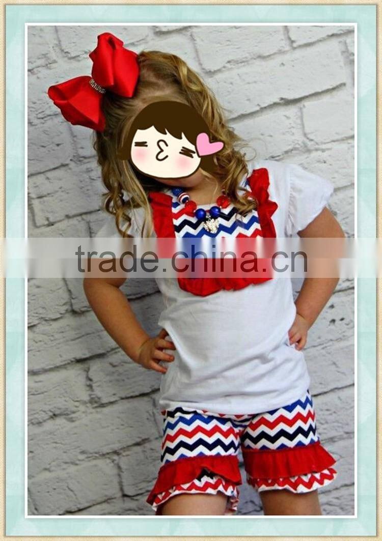 4th of july outfit chevron conice baby girls clothing cheap wholesale ruffle clothing