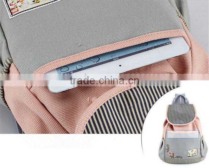 Korean design Canvas backpack, Travel bag, EMB bag