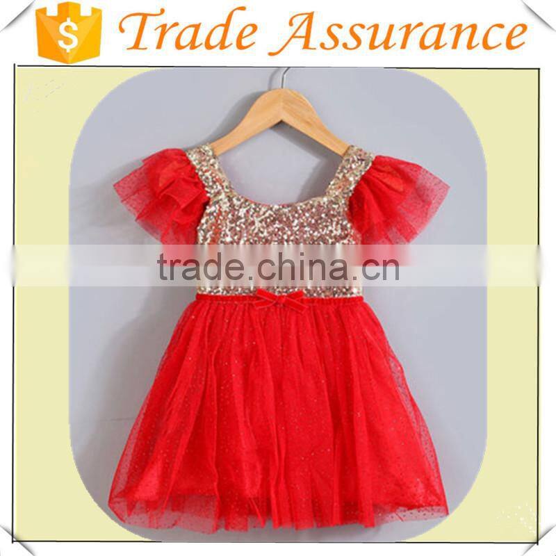 Hot sale design party dress Princess Sequins Toddler Tulle Lace Tutu Party wear western dress from china