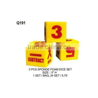 (Q191) 3 PCS SPONGE FOAM DICE SET