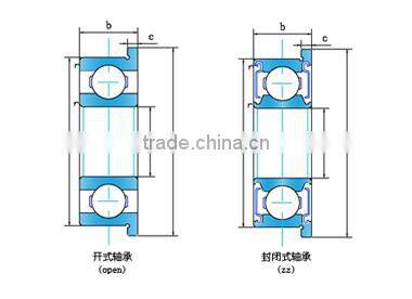 Inch miniaturas flanged ball bearings FR2-5ZZ