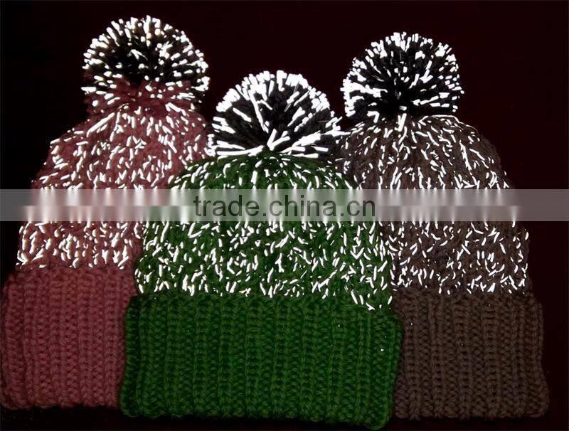 high visibility double side reflective thread for wool knitting for winter scarf