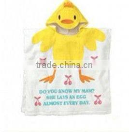 100% cotton breathable penguin design baby bath robe/kids bath robes