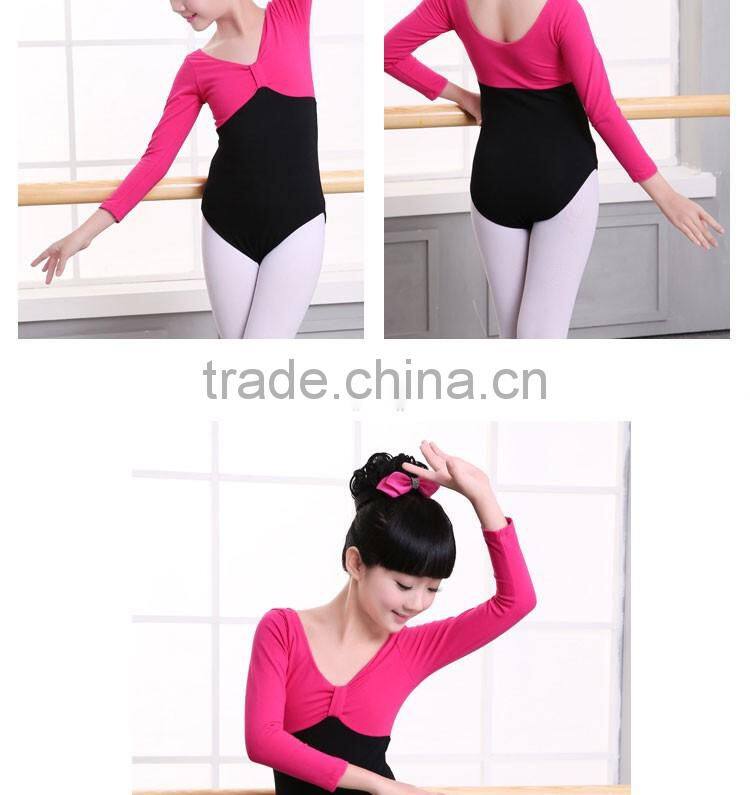 Wholesale Kids Girls Training Dance Costumes 100% Cotton Gymnastics Leotards