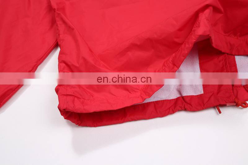 Long embroidery slim fit sport pullover windbreak jacket for women