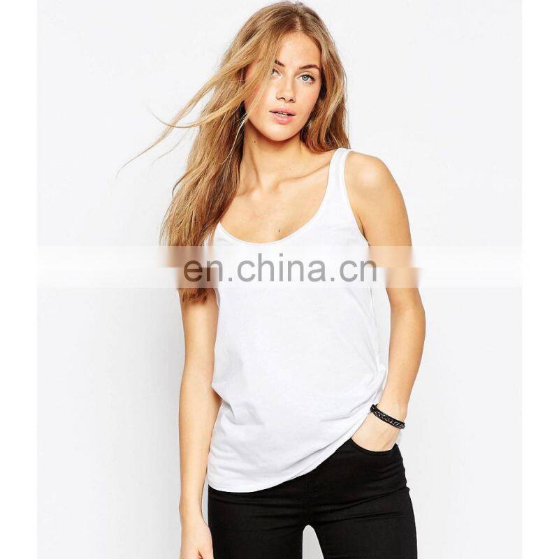 2017 Casual 100 Cotton White Color Tank Top Manufacturer