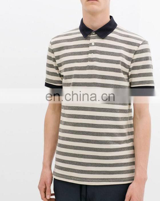 T-shirt polo, wholesale new fashion stripe polo shirts for men