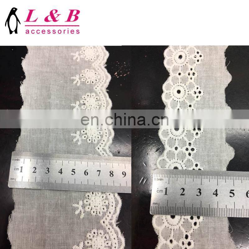 White Embroidery lace cotton trimming